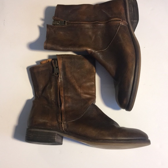 HINGED DOUBLE ZIPPER LEATHER BOOTS - Picture 3 of 5